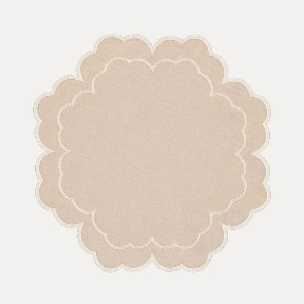 Iris Placemat, Beige with White