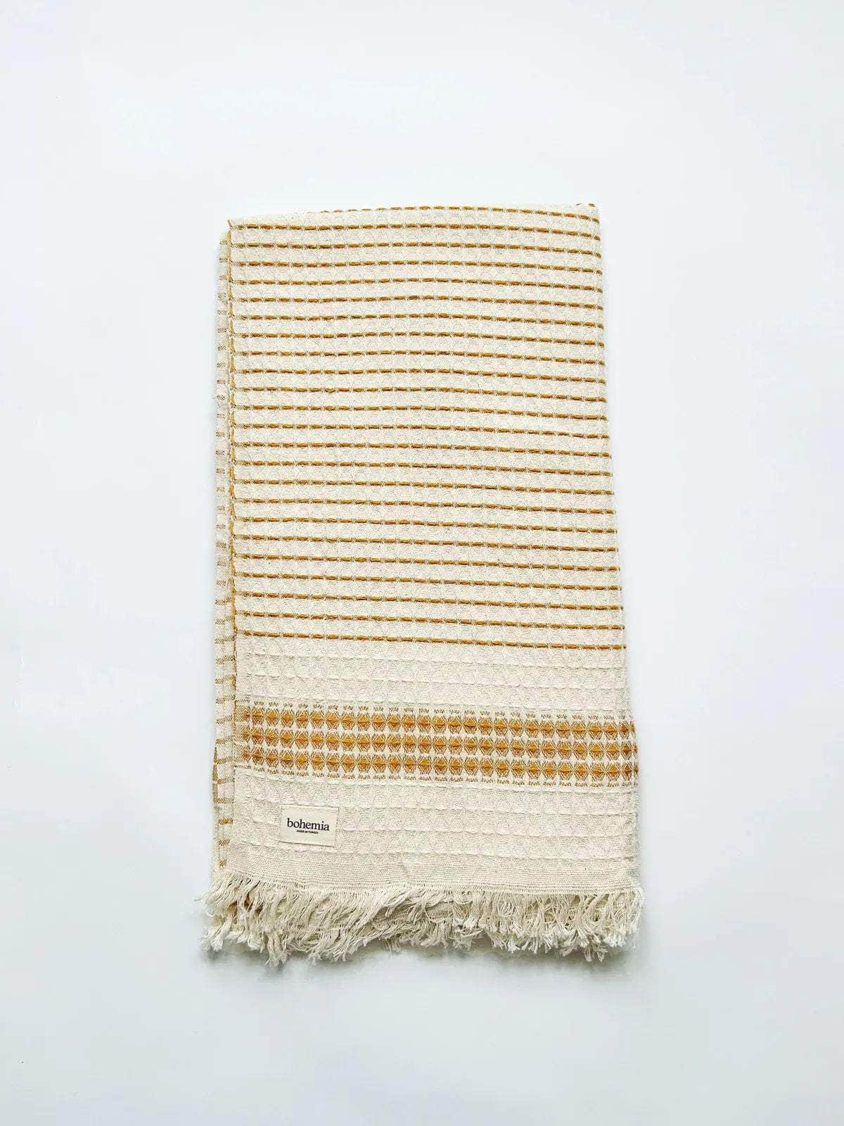 Milos Check Hammam Towel - Mustard