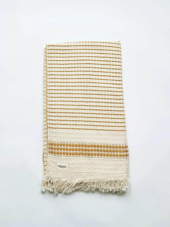 Milos Check Hammam Towel - Mustard