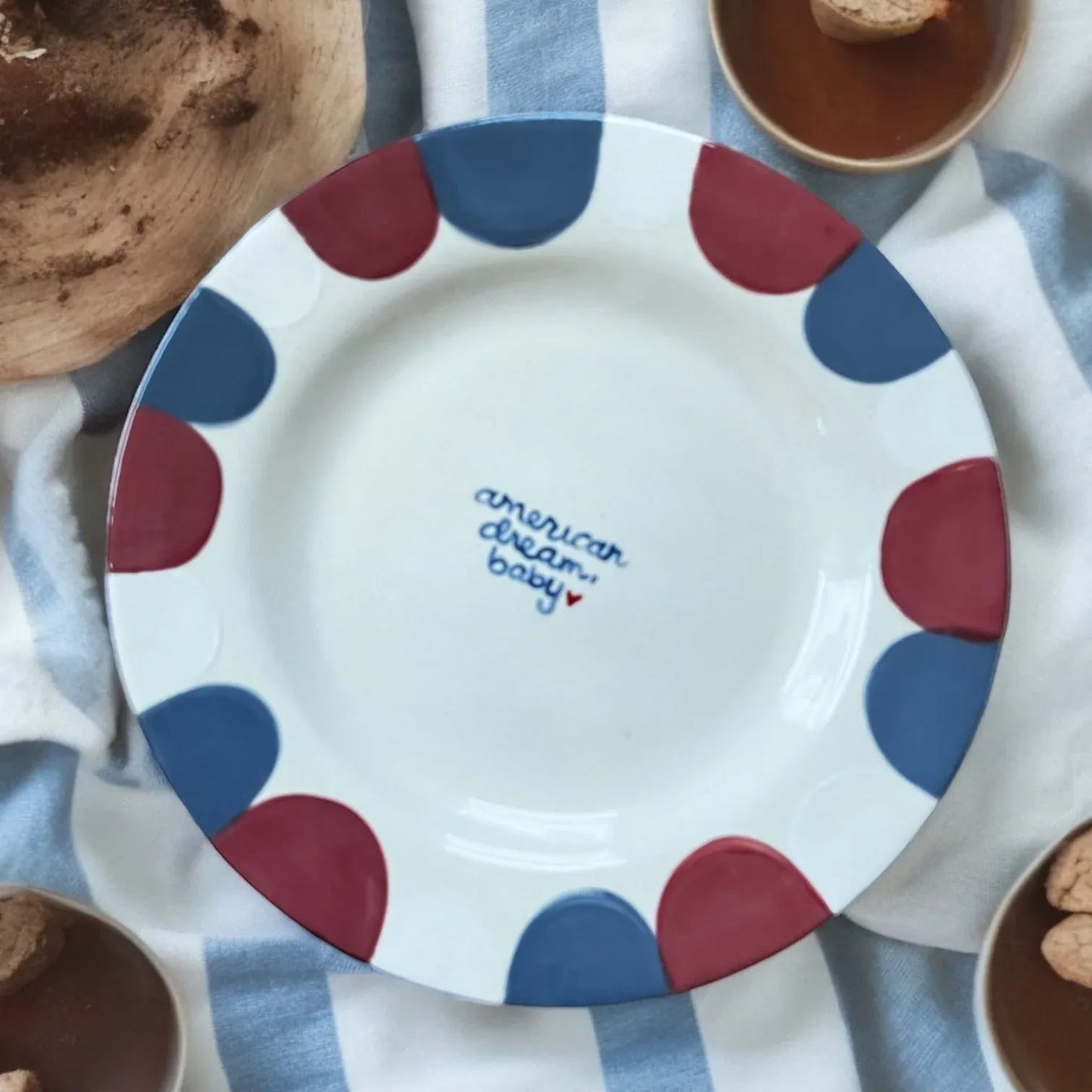 “american dream, baby” Dessert Plates - Set of Two