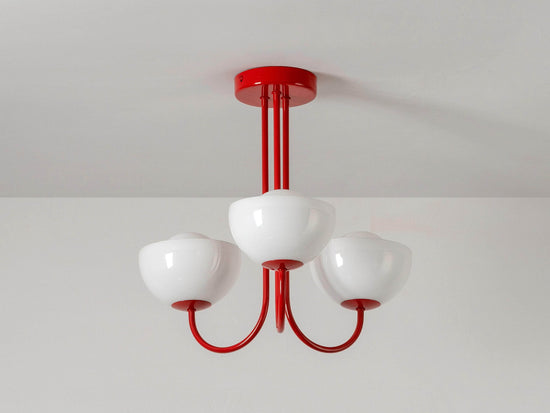 Jam Red 3 Light Dome Ceiling Light