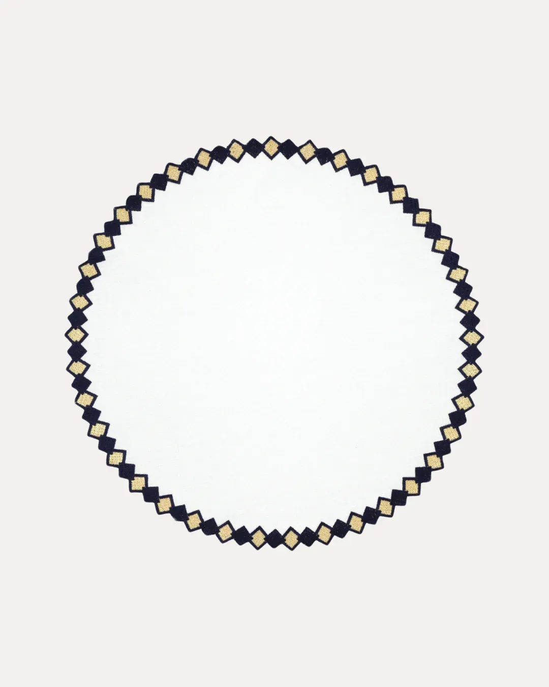 Fado Placemat, White with Dark Blue and Gold