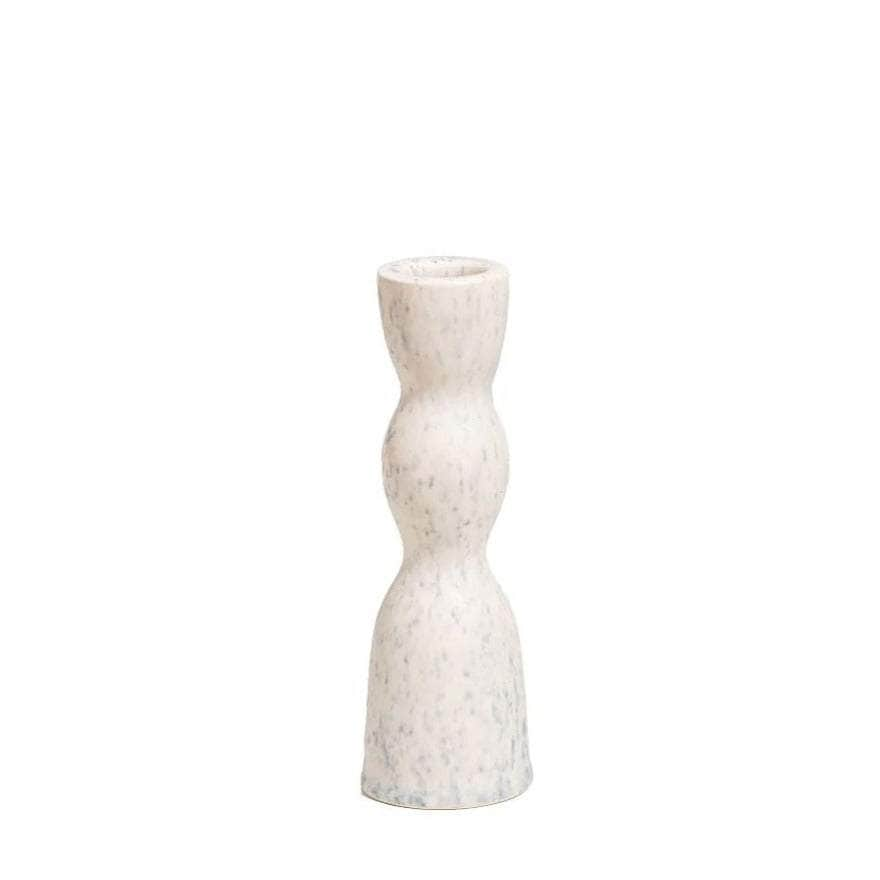 Low Wave Candleholder - White Speckle