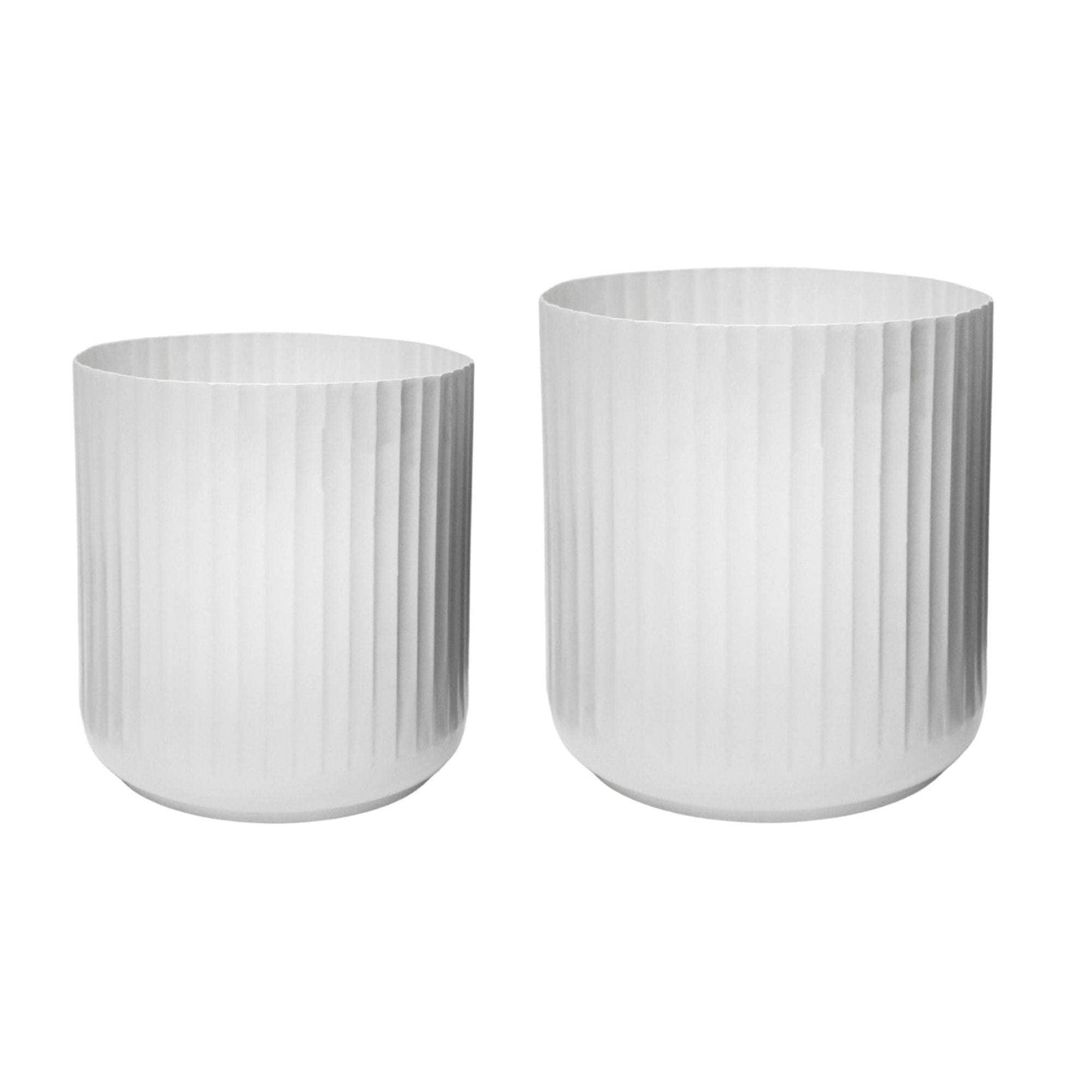 Hudson White Corrugated Planters Set of Two