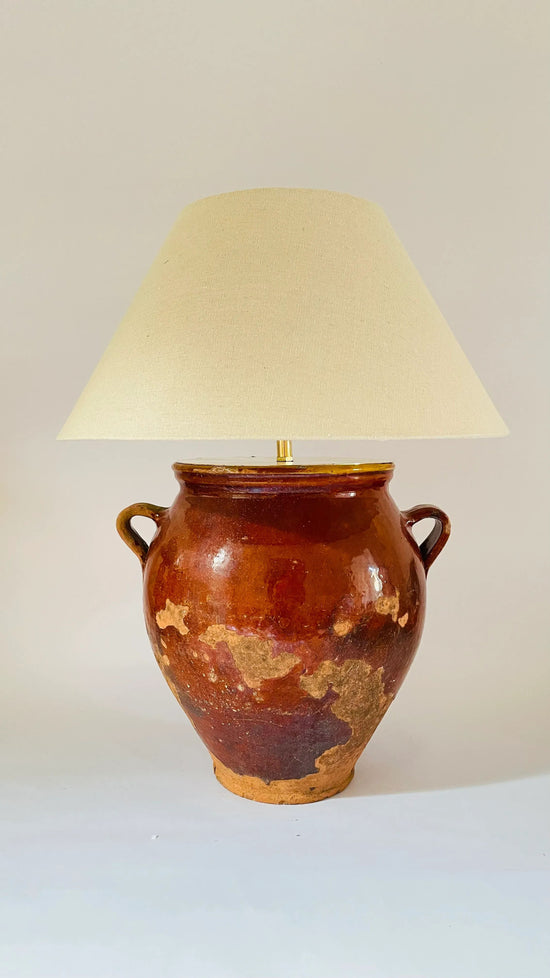 Antique French Confit Jar Lamp