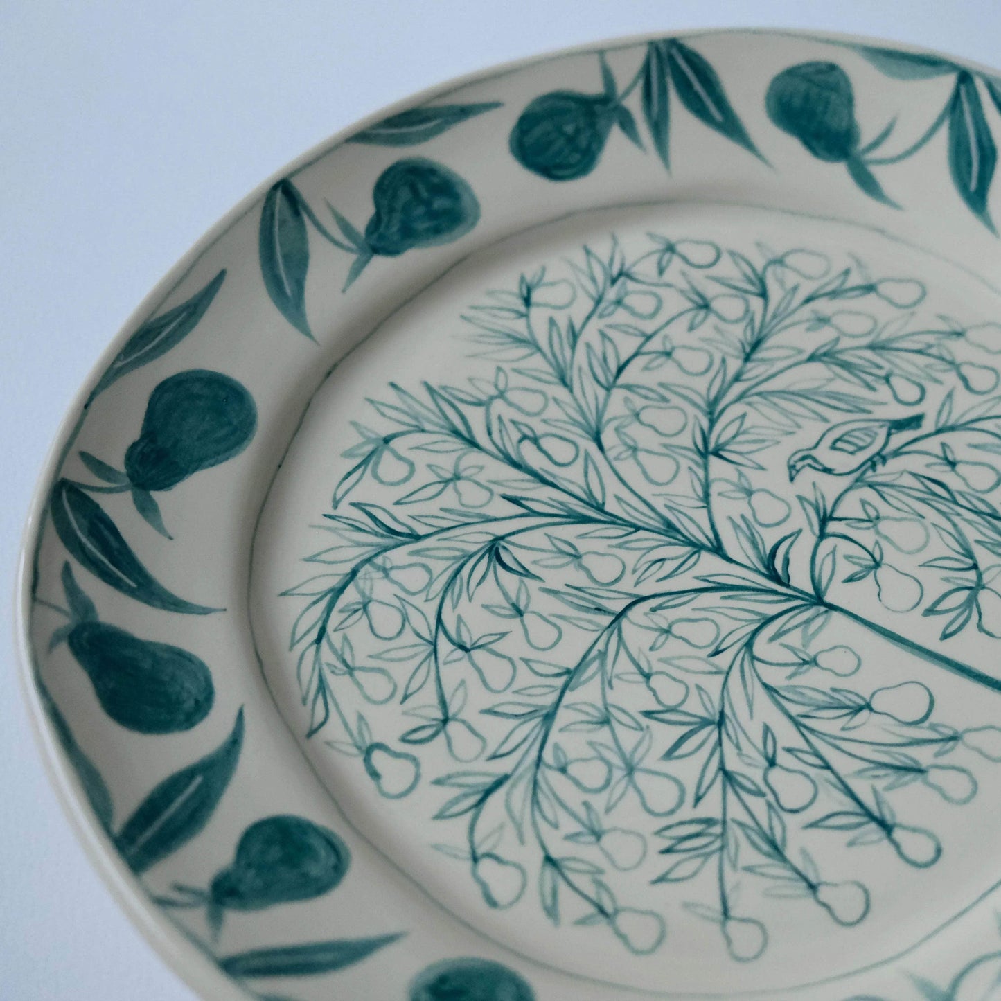 ‘And a Partridge in a Pear Tree’ Christmas Hand-Painted Large Plate 02