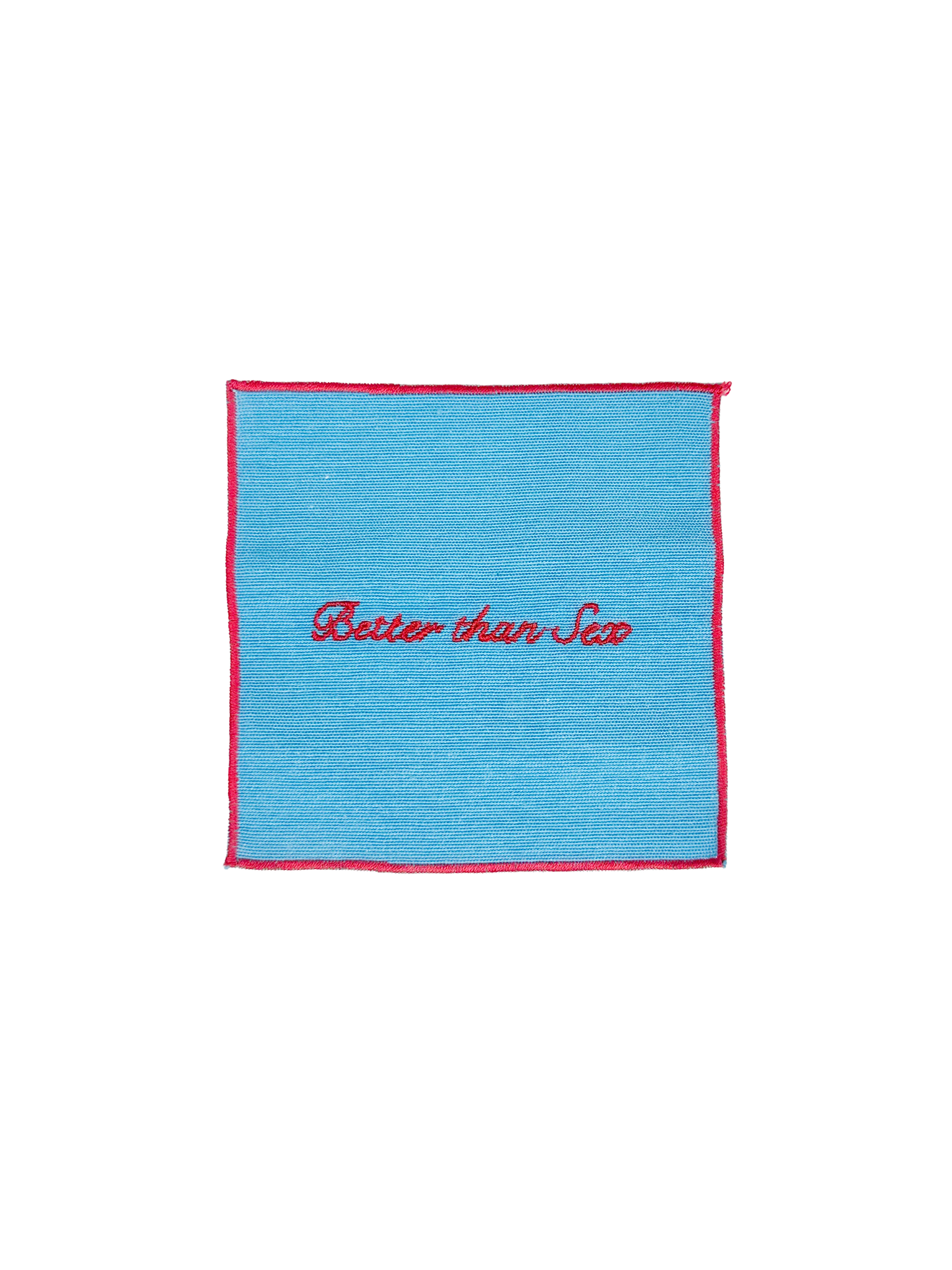 Set of 4 Cocktail Napkins - Light Blue and Red