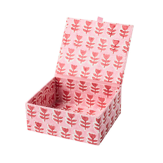 Trinket Box Flower Pink Red