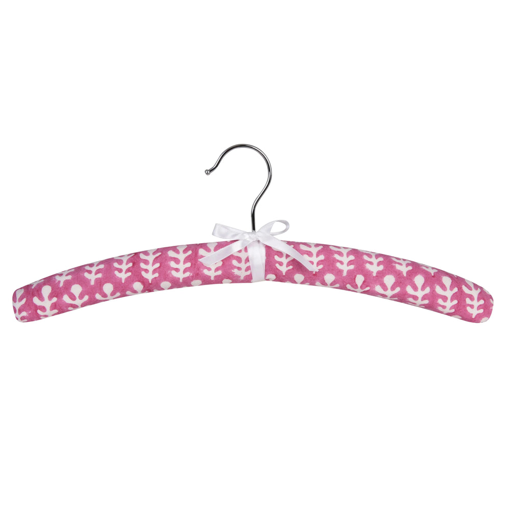 Coat Hanger Padded Bagru Pink