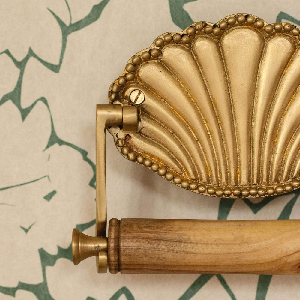 Shell Brass Toilet Roll Holder