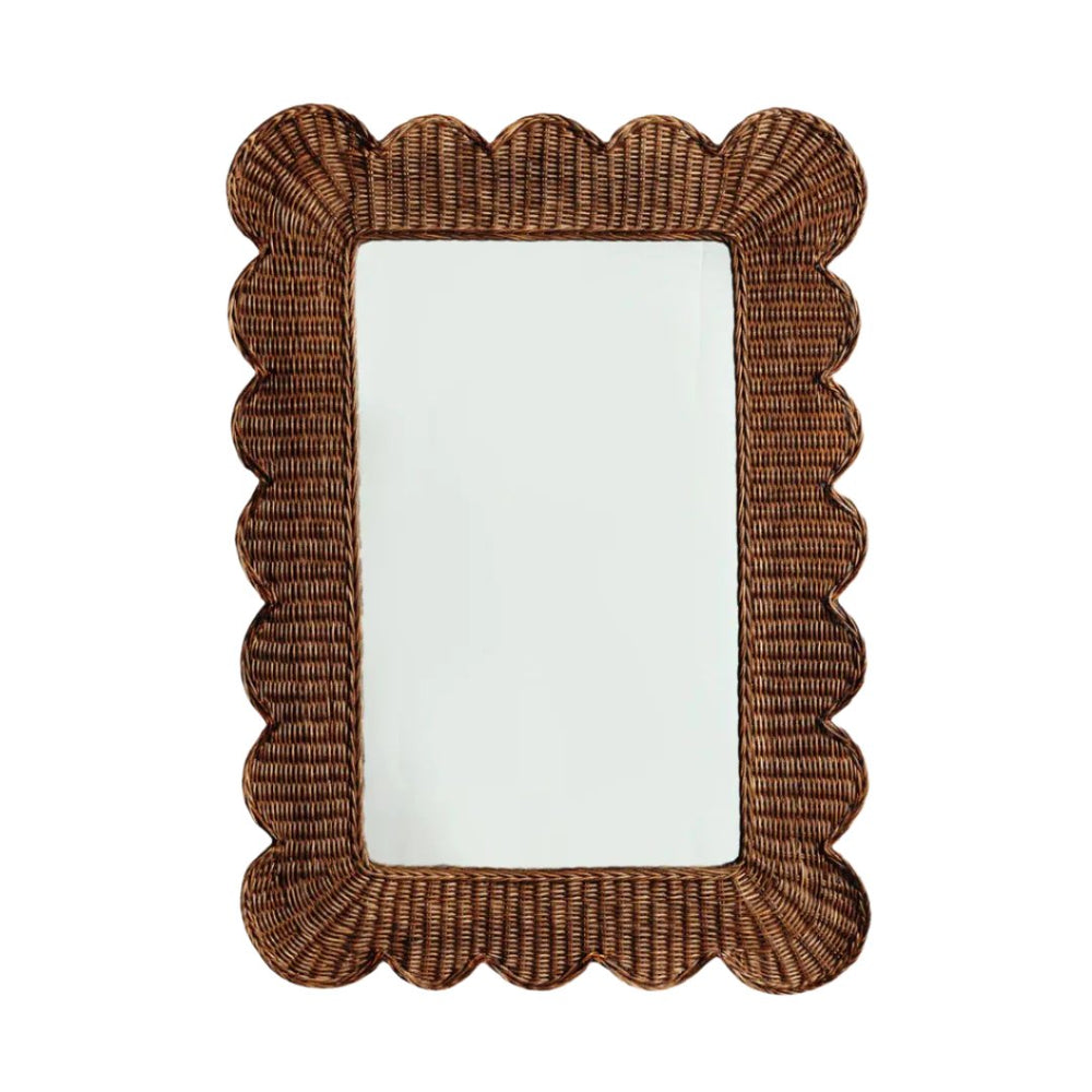 Mimi Scalloped Mirror Large (Teak)