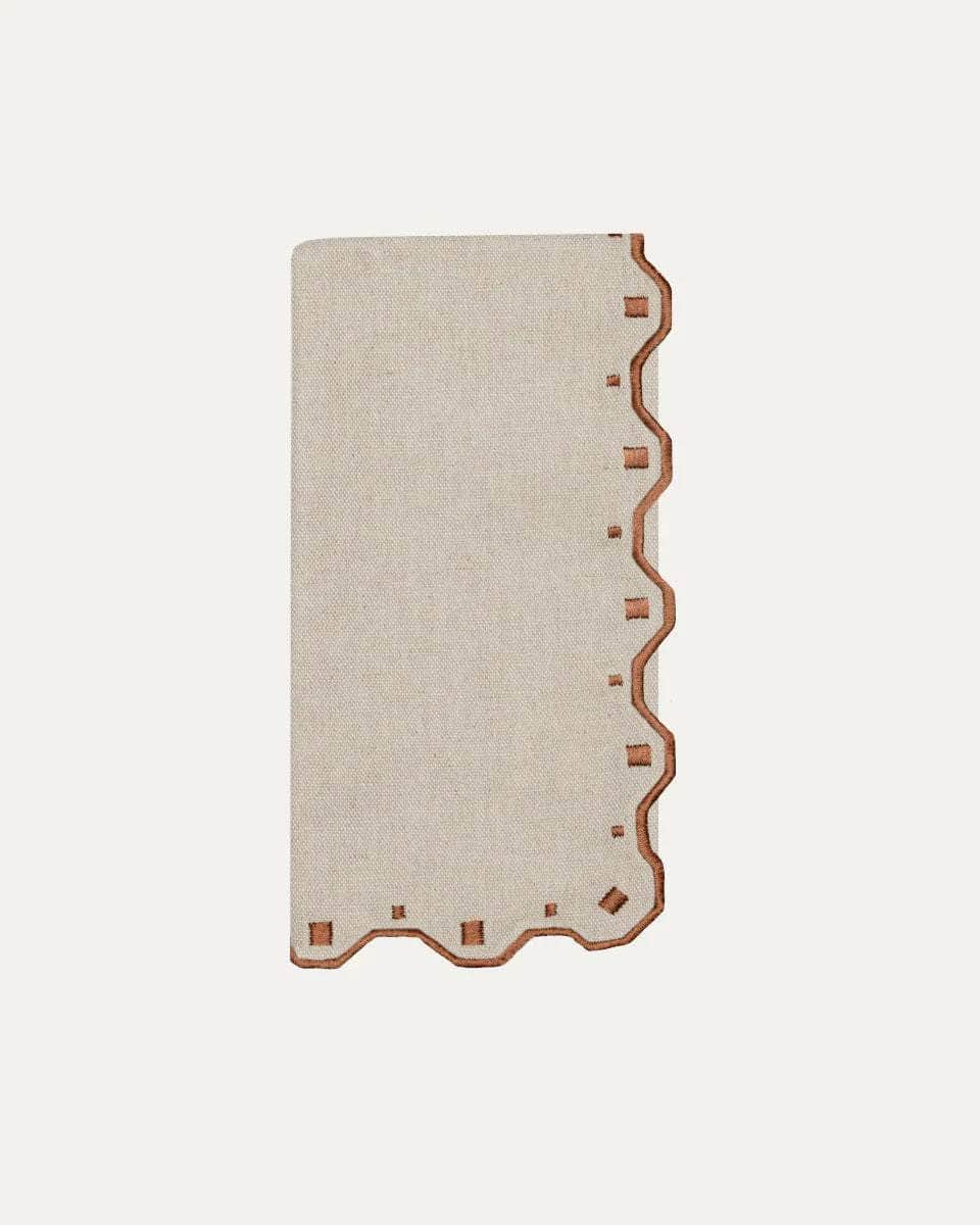 Porto Napkin, Beige with Brown