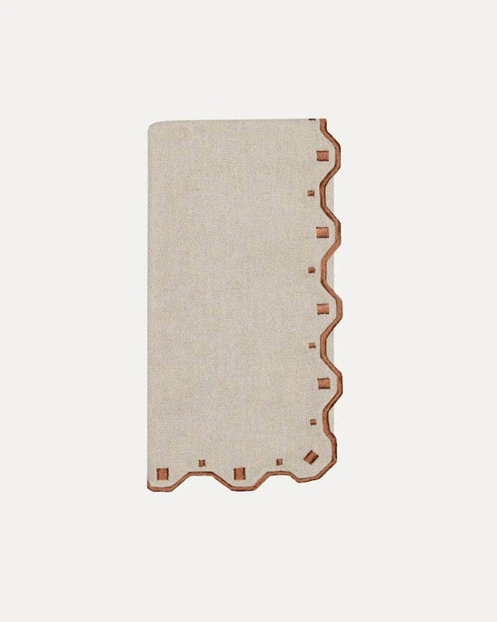 Porto Napkin, Beige with Brown