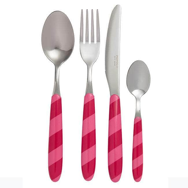 Red & Pink Cutlery Set of 4