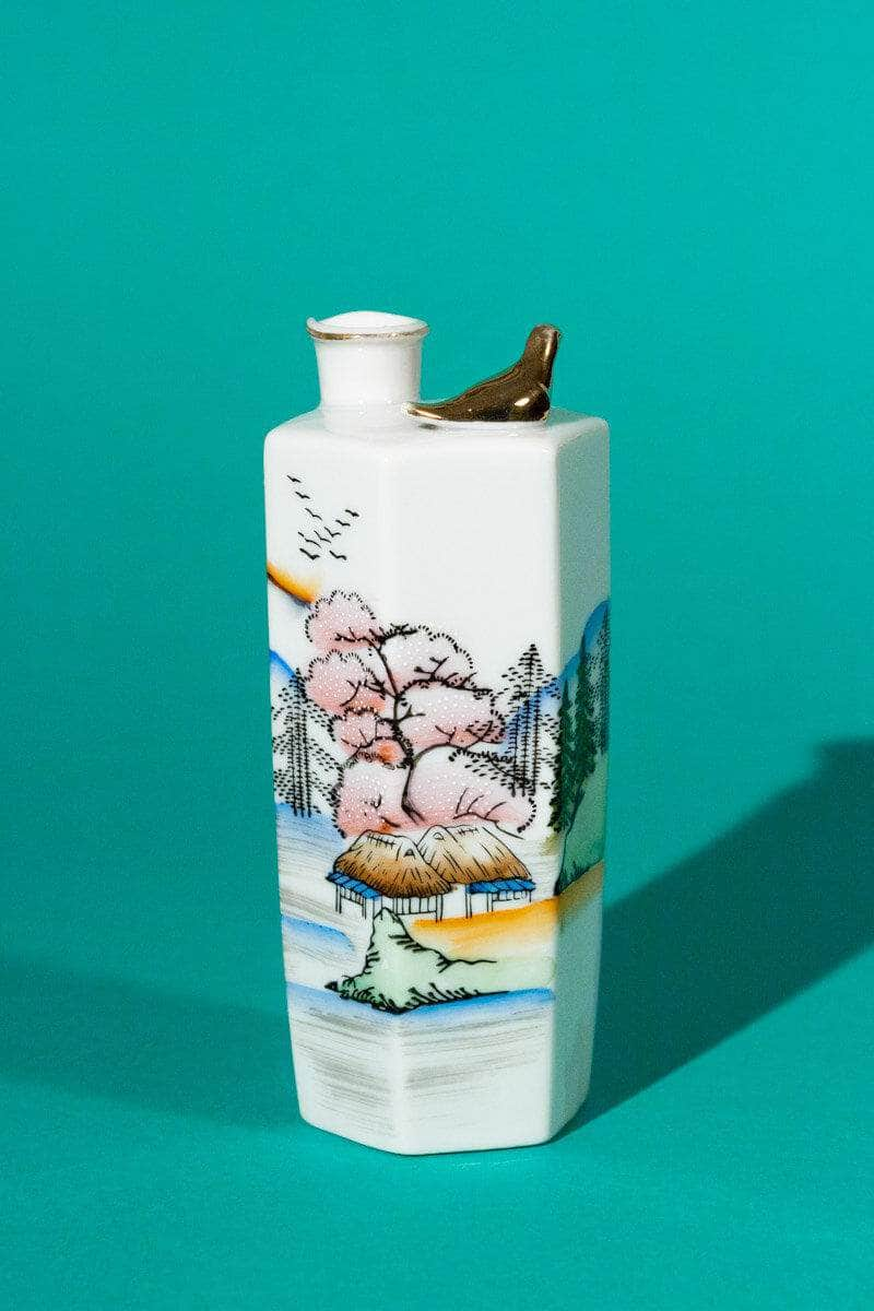 Vintage Hand Painted Japanese Whistling Sake Pitcher