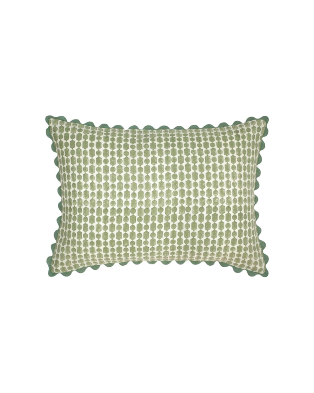 Viale Block Print Cushion - Green