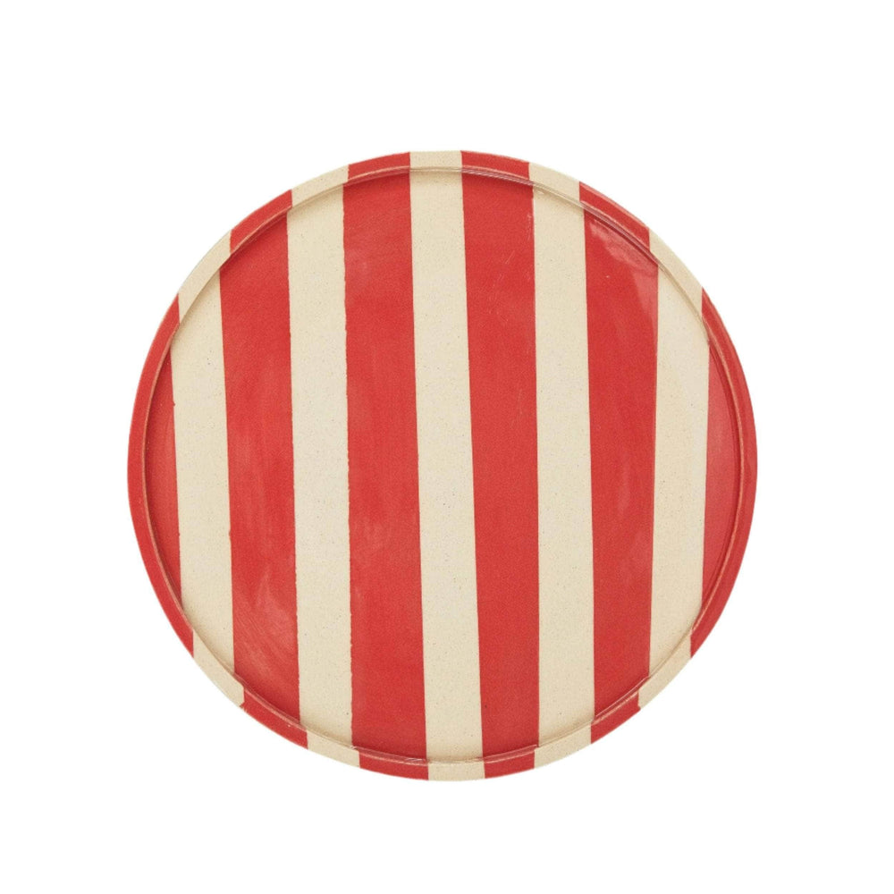 Duci Striped Plate Red 15cm