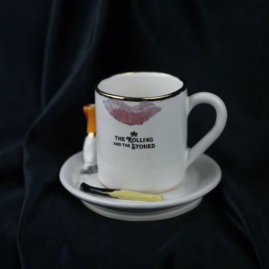 Lipstick Ciggy Espresso Cup & Saucer