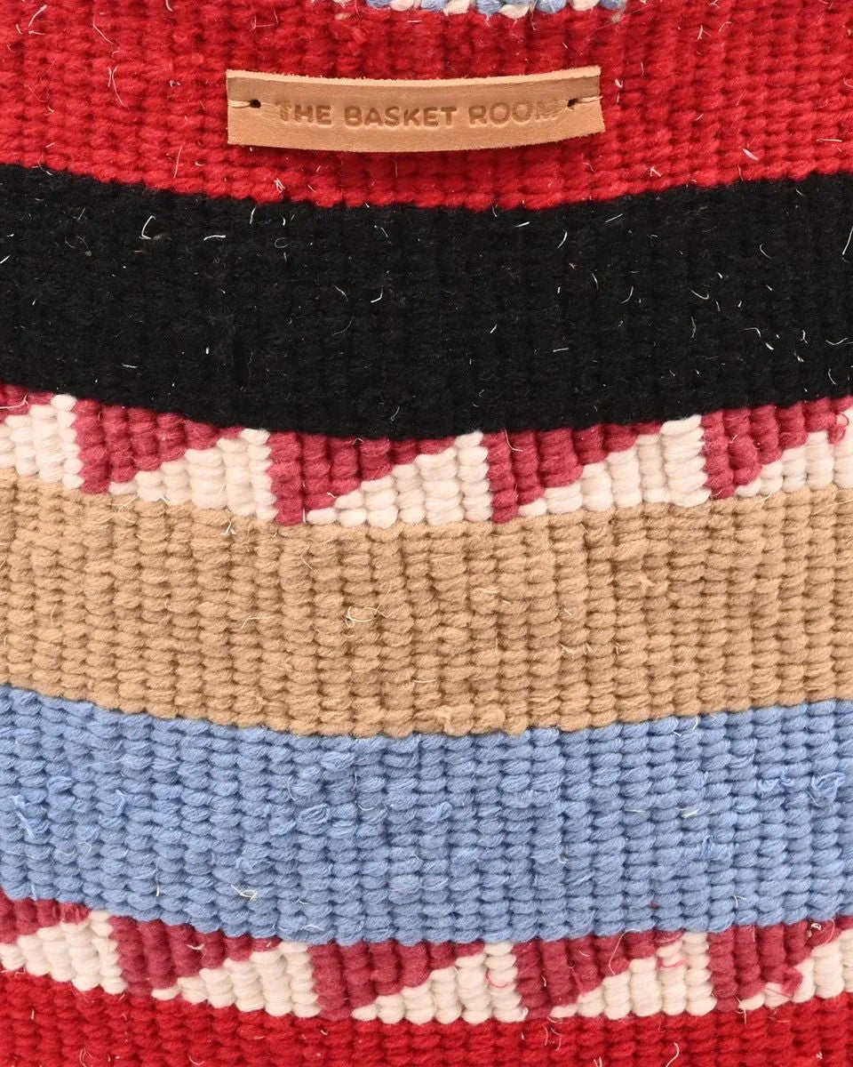 SUMU: Extra Large Red, Black, Blue, Brown Wool Basket