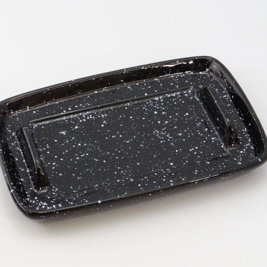 Butter Dish in Speckled Black