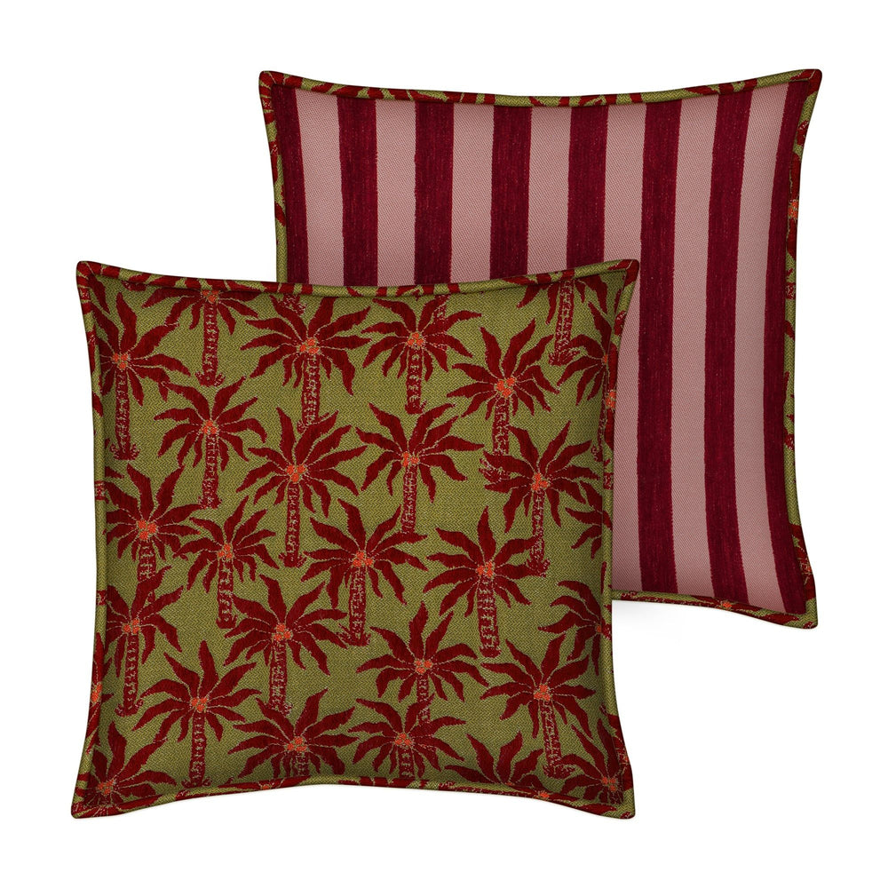 Double Sided Cushion Laura Olive & Bordeaux x Jackie Bordeaux & Rose