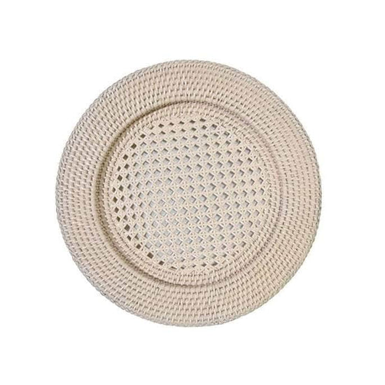 Rattan Round Charger- Yellow