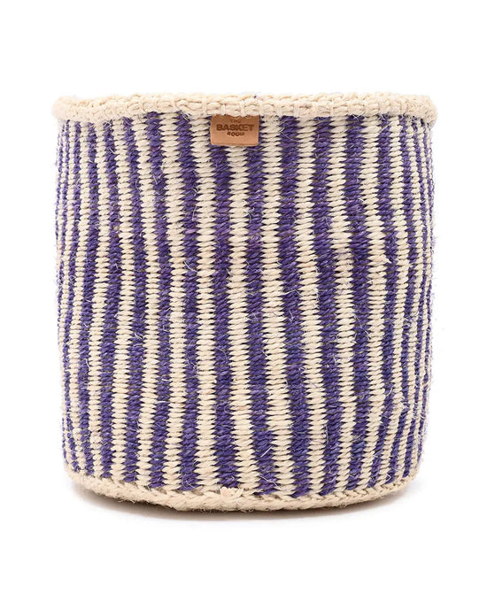 UMEME: Lavender Pinstripe Woven Storage Basket