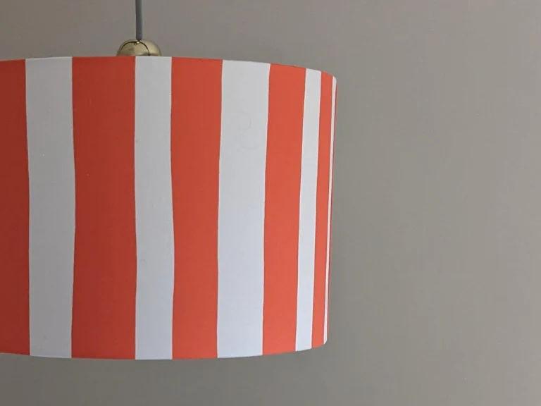 Peel orange & white stripe printed shade