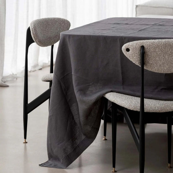 100% Linen Tablecloth - Graphite Grey