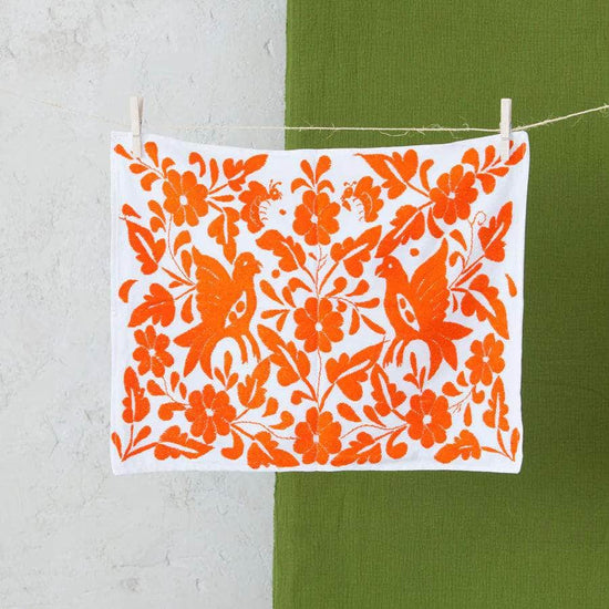 Embroidered Placemat - Orange