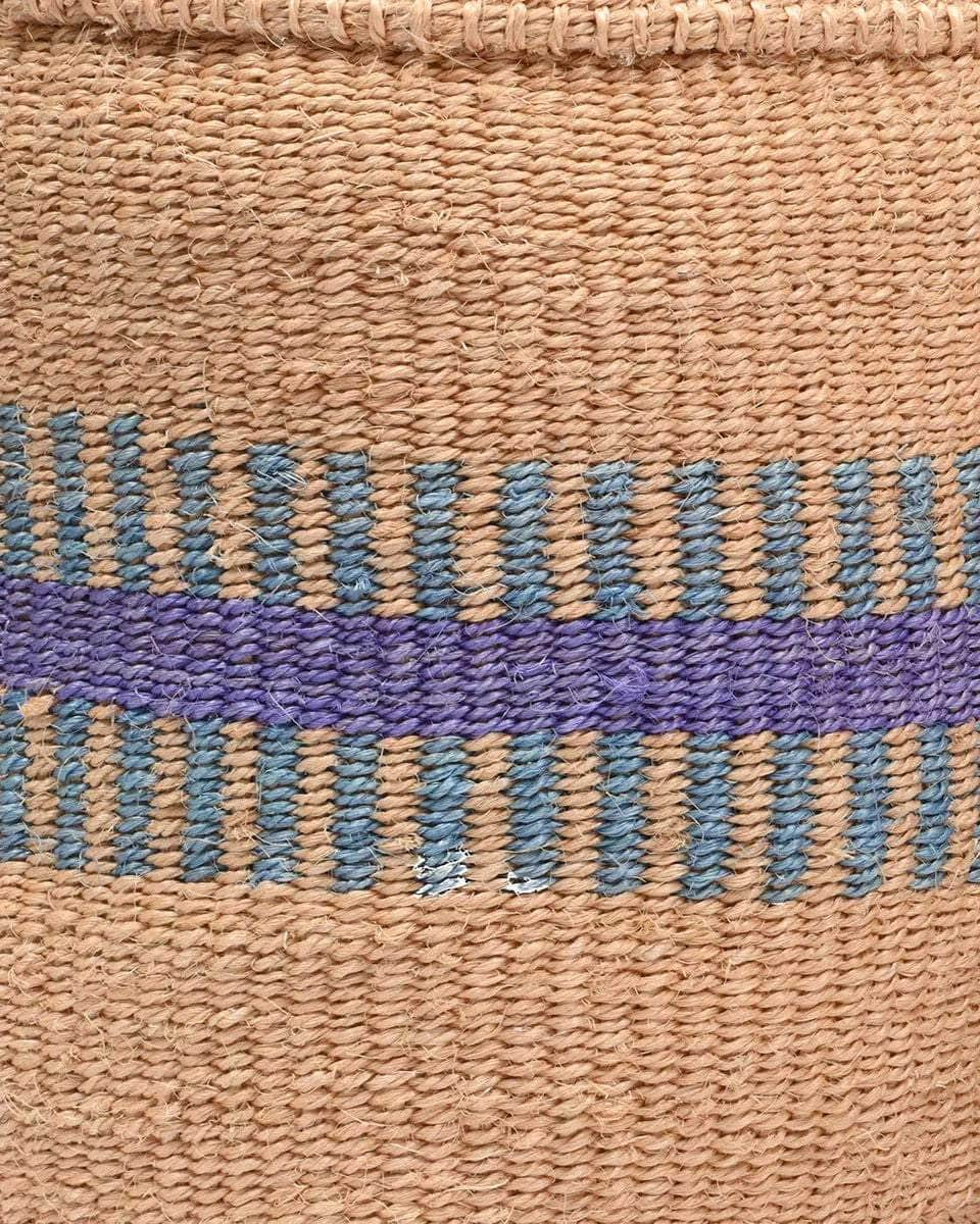 HUDUMA: Purple & Blue Stripe Woven Storage Basket