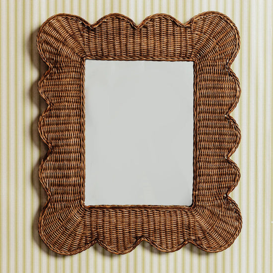 Mimi Scalloped Mirror Medium (Teak)