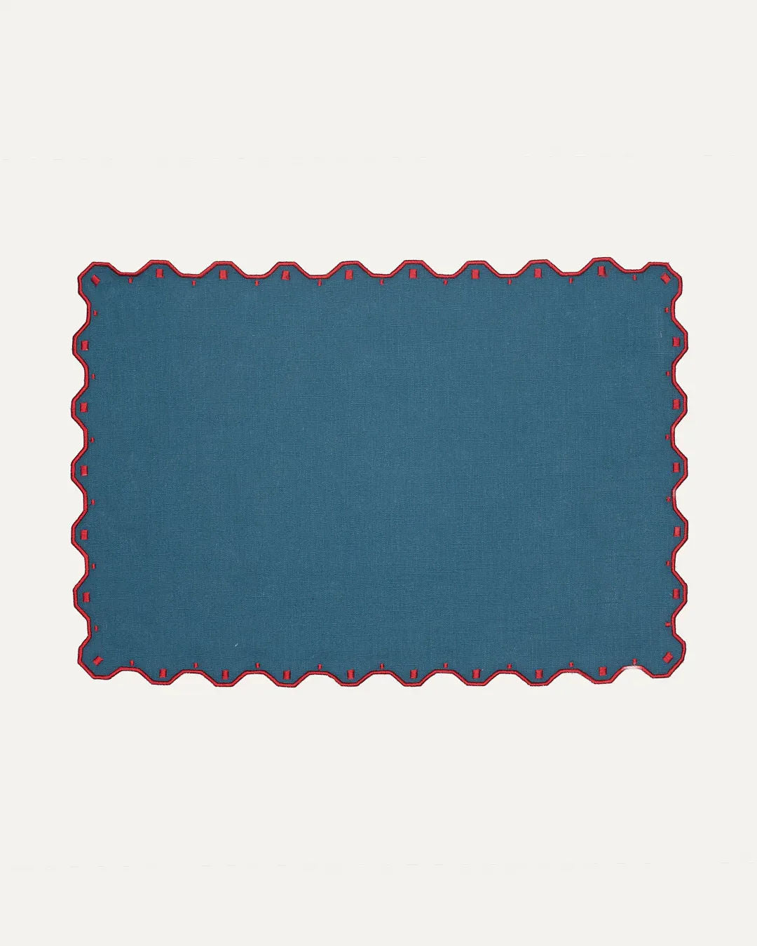 Porto Placemat, Blue with Red