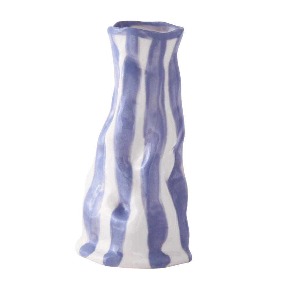 Dark lavender candy stripe vase