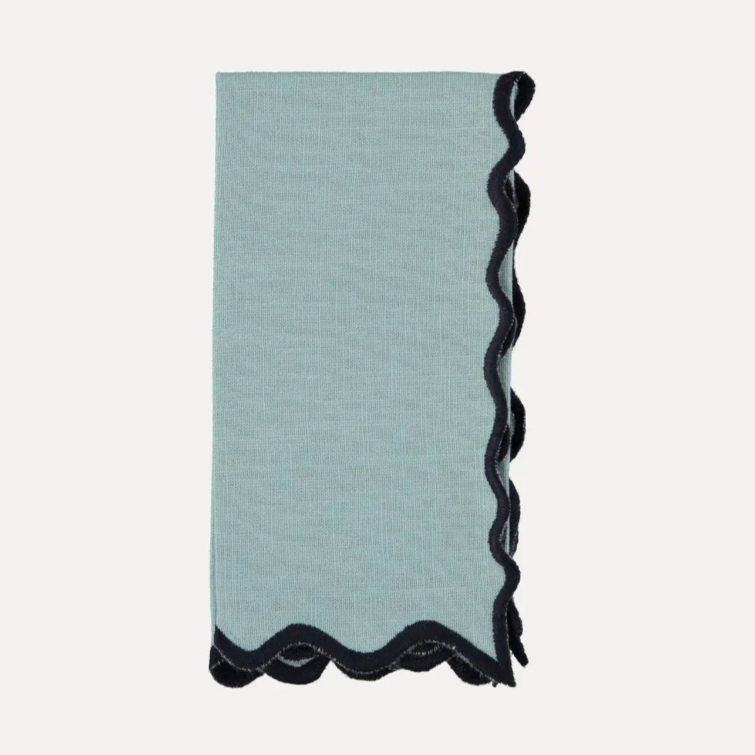 Vila Napkin, Water Blue with Dark Blue