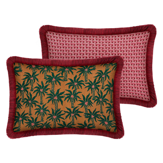 Double Sided Cushion Laura Moss & Caramel x Janis Bordeaux & Pink