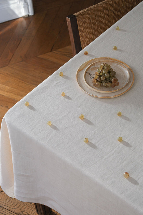 The Ivory Linen Tablecloth