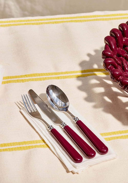 Burgundy Knife and Fork Set