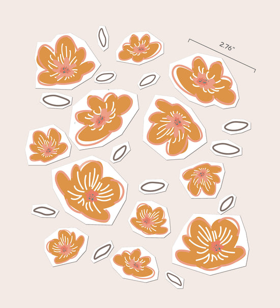 Terracotta Flower Ceramic Sticker Set