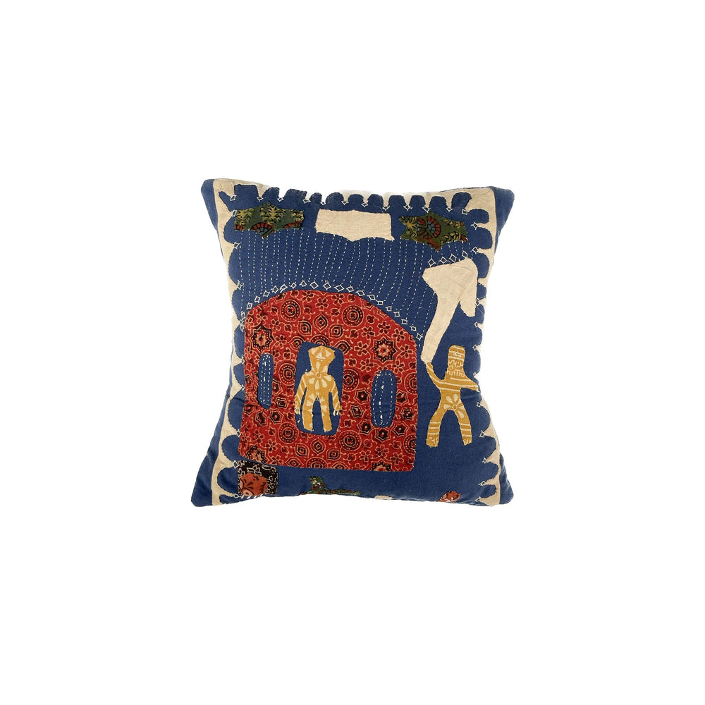 Flying Kites Natural Dye Cushion | Blue