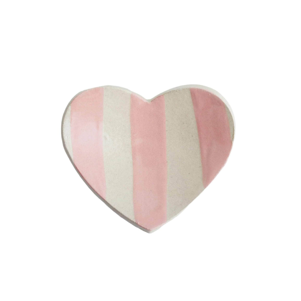 Duci Heart Striped Trinket Dish Pink