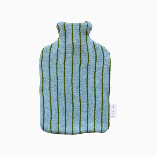 Blue and Moss Wide Stripe Hot Water Bottle