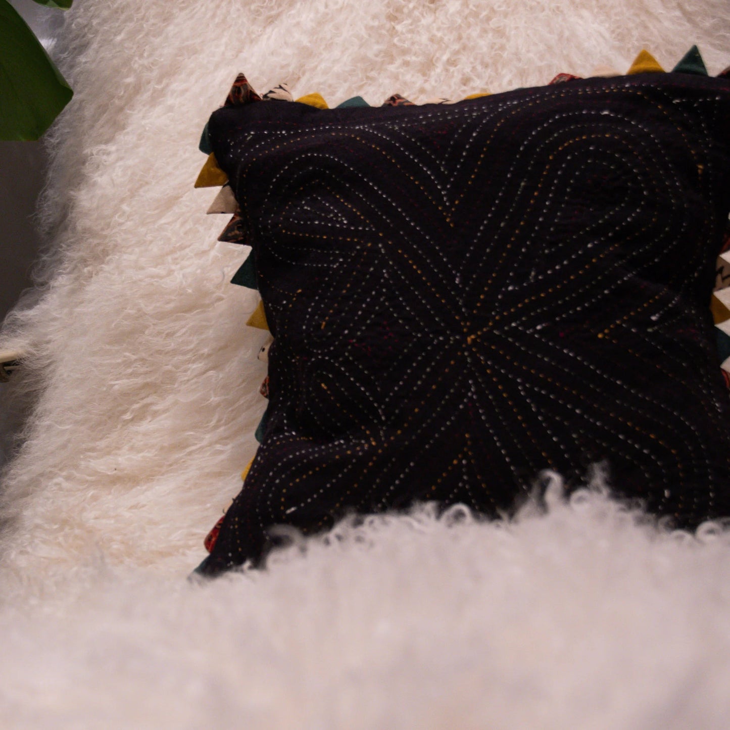 Mini Spike Indigo Dye Cushion Cover