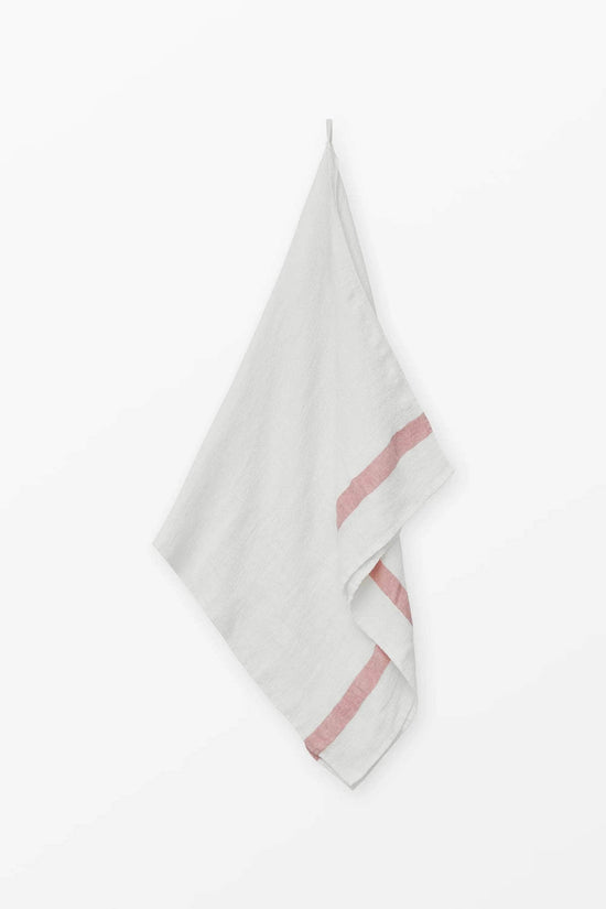 Linen waffle towel - Pink Stripe