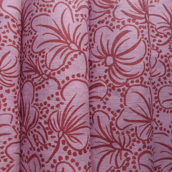 Printed Violas Fabric - Plum