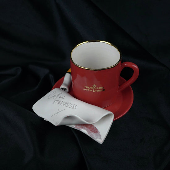 Call Me Napkin Espresso Cup & Saucer