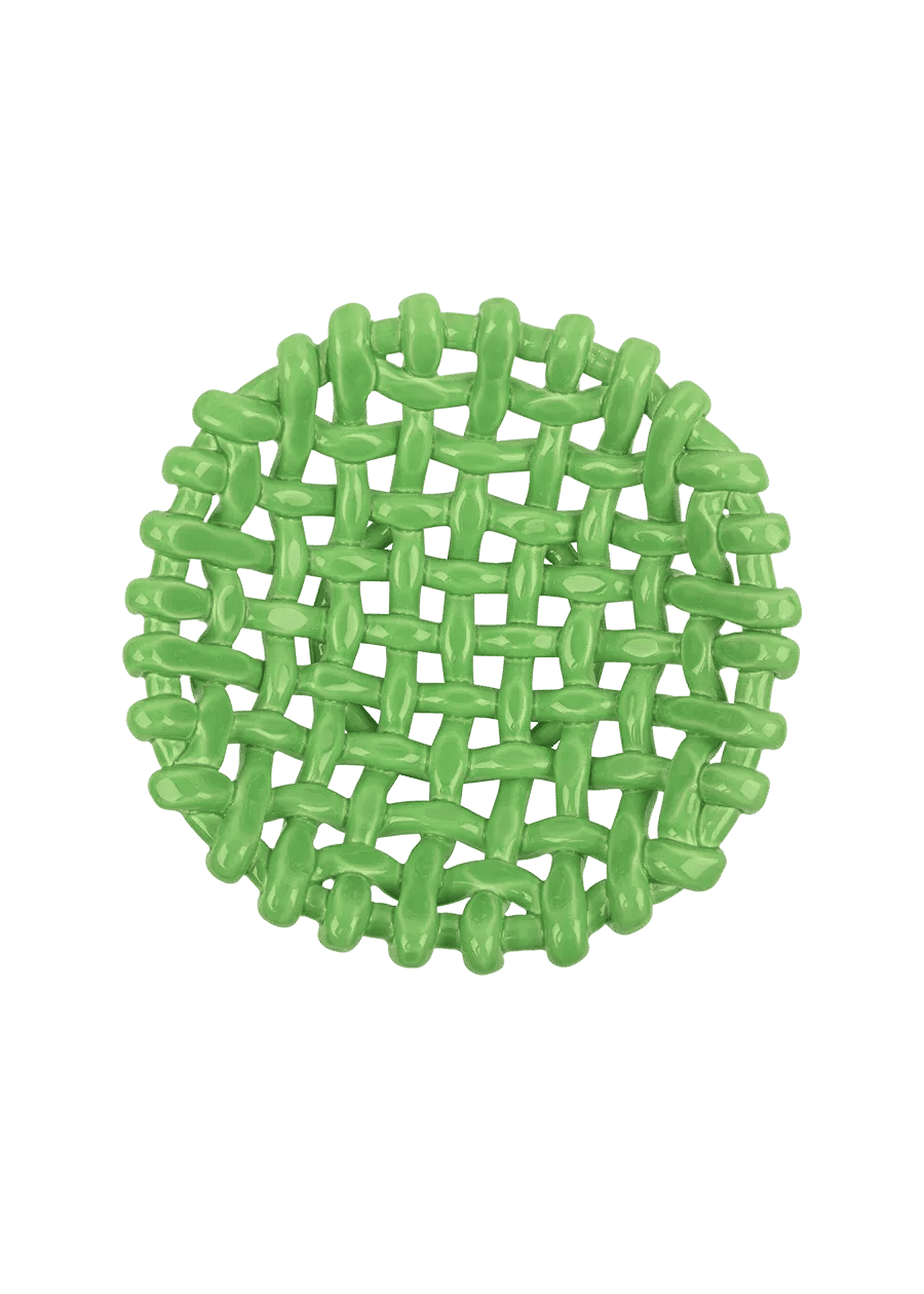 Apple Green Basketweave Bowl