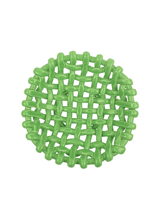 Apple Green Basketweave Bowl