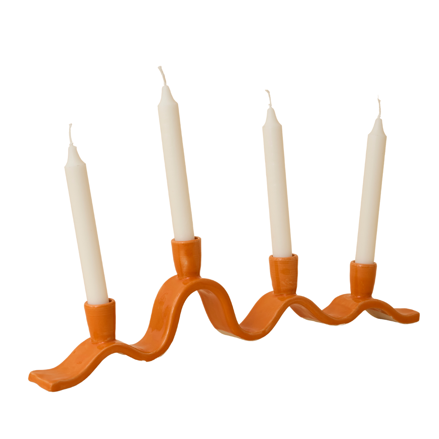 Large Wavy Candelabra - Orange