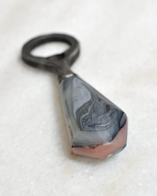 Recycled Plastic & Forged Steel Bottle Opener Stone Rose